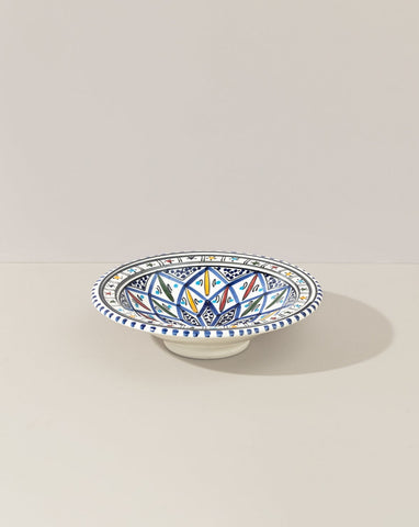 Ceramic Hand Painted Decorative Footed Plate | Terrata 9"