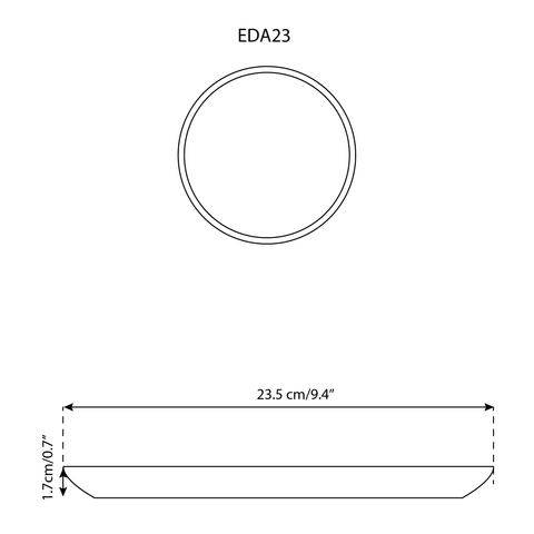 Stoneware Flat Salad/Dinner Plate | Edan 9.4"